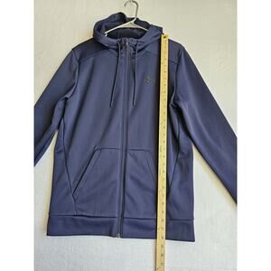 Under Armour Blue High Neck Full Zip Up Hoodie Small Logo Mens Sz Small.‎